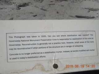 379 9ck. Hovenweep National Monument sign about old picture