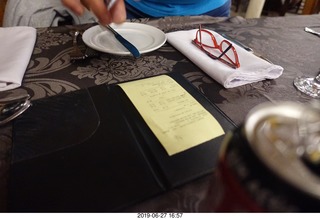 279 a0e. Recanto Cataratas Hotel - restaurant - bill