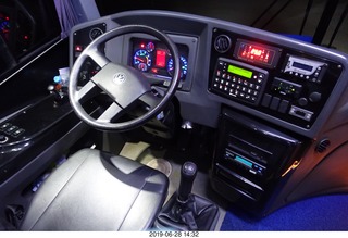 447 a0e. Iguazu Falls Macuco Boat Safari drive back - bus controls