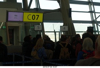 51 a0f. Chile - Santiago Airport - gate with separate lines