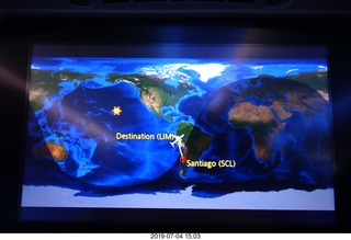flight to Lima - flight map