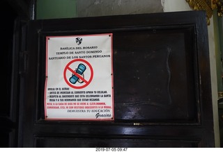 316 a0f. Peru - Lima tour - church - sign