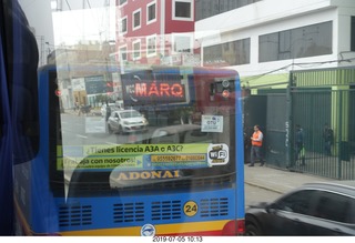 344 a0f. Peru - Lima - bus sign ADONAI