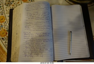 452 a0f. Peru - Aranwa hotel - sign in book