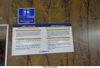 229 a0f. Peru - Vistadome Train to machu picchu