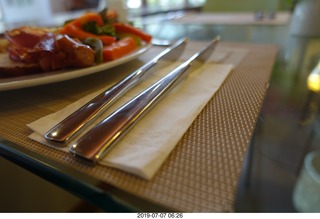 36 a0f. Peru - Aranwa Sacred Valley hotel - 90 degree knives