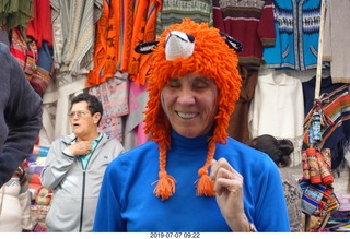 105 a0f. Peru - drive to cusco - market - cool llama cap