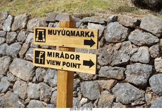 322 a0f. Peru - Sacsayhuaman fortress - sign