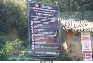 338 a0f. Peru - drive to cusco - Saqsaywaman sign