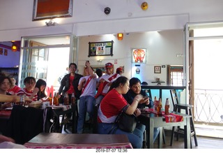 381 a0f. Peru - Cusco square - Quillo Restobar - soccer frenzy