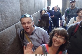 451 a0f. Peru - Cusco - church - waving friends