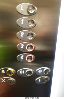 494 a0f. Peru - Cusco - Hilton Hotel - elevator going down instead of up