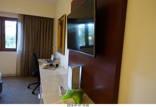 4 a0f. Peru - Cusco - Hilton hotel room with view out the window four floors below ground floor