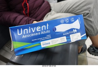 62 a0f. Peru - Cusco - airport - Cindy needed a breathing aid at 11000 elevation