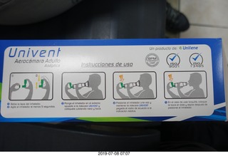 66 a0f. Peru - Cusco - airport - Cindy needed a breathing aid at 11000 elevation