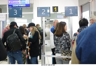 68 a0f. Peru - Cusco - airport - separate lines for boarding groups - good idea