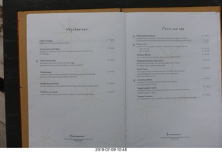30 a0f. Peru - Lima - beach pier lunch - menu