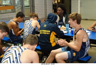 team + pizza