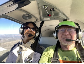 Kim Tarnowski and Adam flying in N8377W