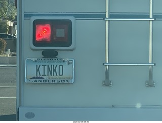 KINKO vanity license plate