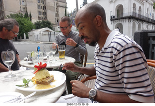74 a0y. Argentina - Buenos Aires - lunch at Pertulli restaurant - Chris, Paul, Shane