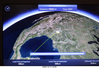 68 a0y. flight EZE-DFW moving map