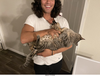 Anthony and kitten Pickle and cat Potato