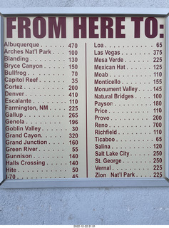 146 a1n. Utah - Hanksville - sign and map - FROM HERE TO: sign