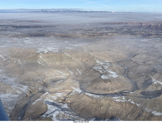 32 a1n. aerial - canyonlands - Green River, Desolation Canyon, Book Cliffs - thin clouds