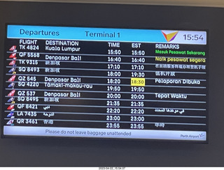 19 a1s. airline schedule including PER-AKL