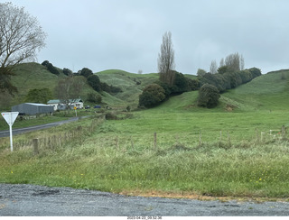26 a1s. New Zealand driving to thermal hot springs near Rotorua - rolling hills scenery