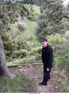 103 a1s. New Zealand - Spellbound Glowworm & Cave Tours - down to the cave + Adam