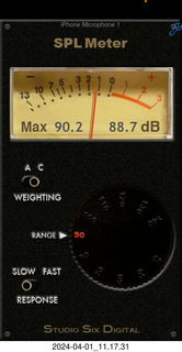 122 a24. Mexico City live, unamplified music is 90 dB SPL