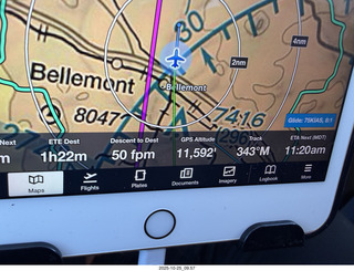4 a2n. Foreflight chart near Humphrey's peak (showing dist to dest and time to waypoint)