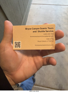 309 a2n. TF - Bryce Canyon Scenic Tours card