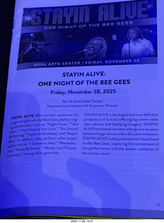 Mesa Arts - Stayin' Alive - One Night of the Bee Gees program