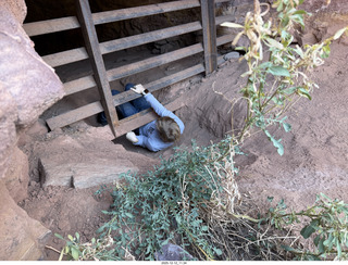 191 a2q. Utah -  Mineral Canyon hike -  mine - Tyler leaving