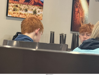 2 a2q. two redheaded boys at breakfast