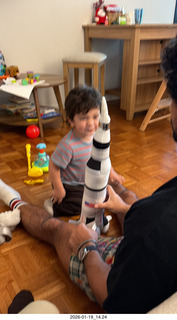 New York City - Manhattan - godson Anthony Jr. with rocket toy