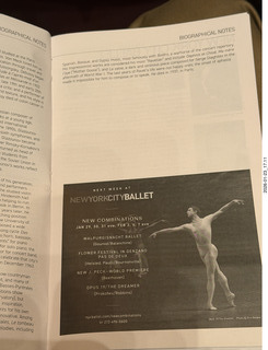 New York City - Manhattan - New York Ballet - program