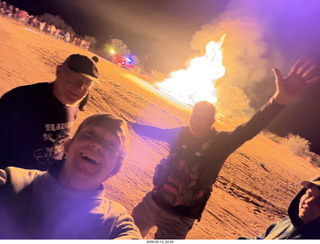 Arizona Flying Circus - night - Christmas trees on fire