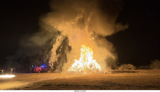 Arizona Flying Circus - night - Christmas trees on fire - helper - Mo