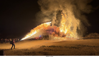 Arizona Flying Circus - night - Christmas trees on fire - Adam