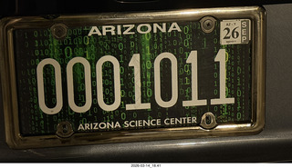 Funky license place 0001011 (binary eleven)