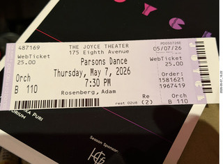 New York Cithy - Joyce Theater - Dave Parsons dance ticket